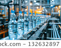 Automated bottled beverage production line (fast and clean manufacturing process) 132632897