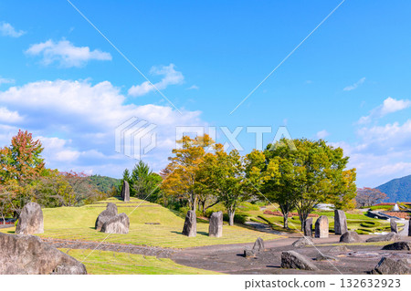 秋天的米奇諾庫湖濱公園：秋葉、掃把草和老房子 132632923