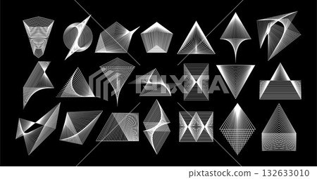 Set of abstract shape futuristic line icon design 132633010