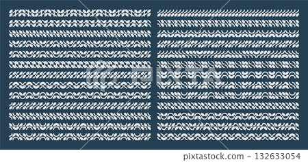 Modern flat line curve abstract divider design set Modern flat line curve abstract divider design set 132633054