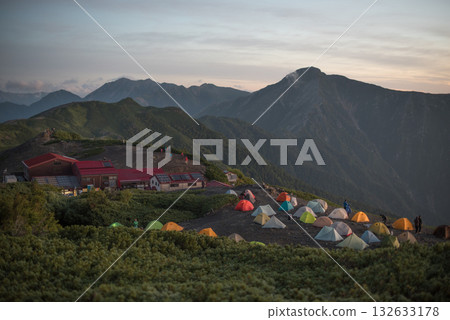 Chogatake Hut and tent before sunset Chogatake Hut and tent before sunset 132633178