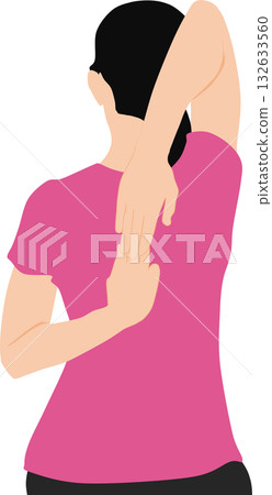 Illustration of a woman on a diet (stretching) Illustration of a woman on a diet (stretching) 132633560