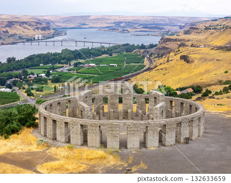 Stonehenge Memorial Overlooking Columbia river Stonehenge Memorial Overlooking Columbia river 132633659