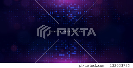 Futuristic square pettern scene on dark background. Technology futuristic concept. Futuristic square pettern scene on dark background. Technology futuristic concept. 132633725