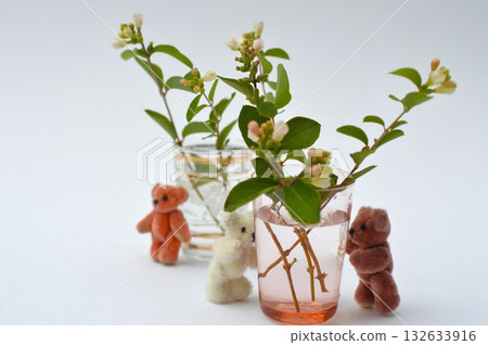 Symphorical Posse flower arrangement and teddy bear Symphorical Posse flower arrangement and teddy bear 132633916