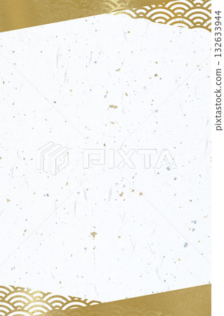 紙張紋理(金銀箔紙)白色+金色(青海波)垂直 紙張紋理(金銀箔紙)白色+金色(青海波)垂直 132633944