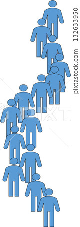 Graphic illustration of a long line Graphic illustration of a long line 132633950