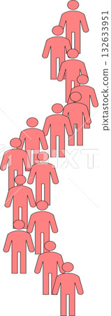 Graphic illustration of a long line 132633951