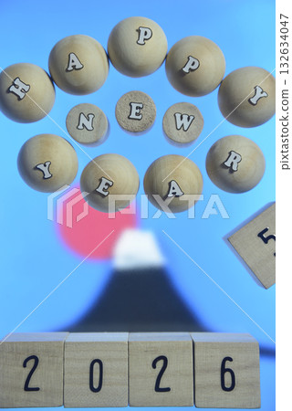 New Year's card material 2026 132634047