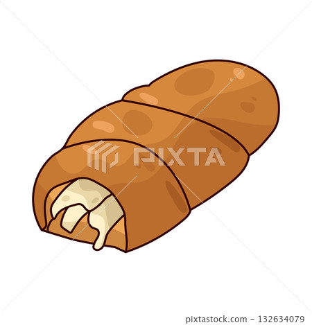 illustration of Chicken and Rolls 132634079