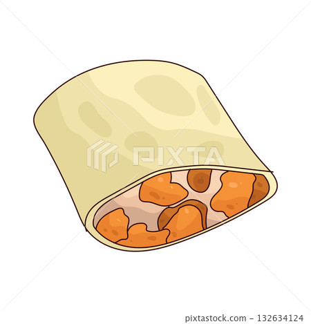 illustration of Chicken Burrito illustration of Chicken Burrito 132634124