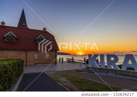 <Shimane Prefecture> Kirara Taki Roadside Station: Sunset over the Sea of Japan 132634217