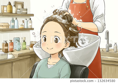美優系列：在美容院洗頭的女人 132634580