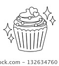 Cupcake (line drawing) 132634760