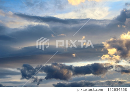 A colored paper woven with sky and clouds. Sky and clouds of Shinshu A colored paper woven with sky and clouds. Sky and clouds of Shinshu 132634868