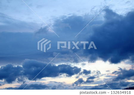 A colored paper woven with sky and clouds. Sky and clouds of Shinshu A colored paper woven with sky and clouds. Sky and clouds of Shinshu 132634918