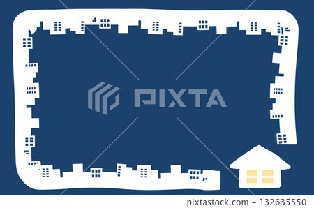 Simple residential area white frame illustration Simple residential area white frame illustration 132635550