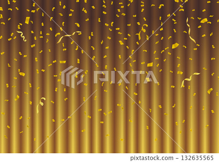 金色幕布,金色幕布,五彩紙屑(橫向) 金色幕布,金色幕布,五彩紙屑(橫向) 132635565