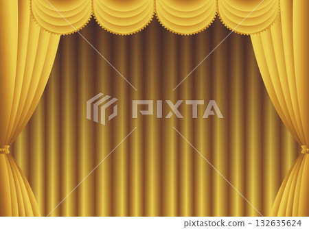 Golden curtain, golden curtain, golden curtain stage (horizontal) Golden curtain, golden curtain, golden curtain stage (horizontal) 132635624