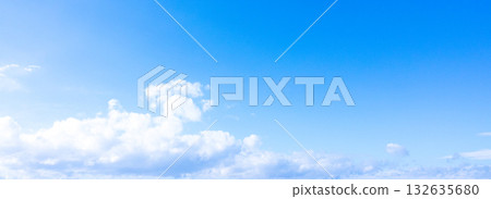A simple landscape of blue sky and clouds 132635680