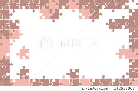 Pink jigsaw puzzle frame illustration Pink jigsaw puzzle frame illustration 132635908