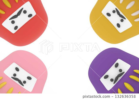 Daruma Frame (Red, Yellow, Pink, Purple / New Year's Card) Daruma Frame (Red, Yellow, Pink, Purple / New Year's Card) 132636358