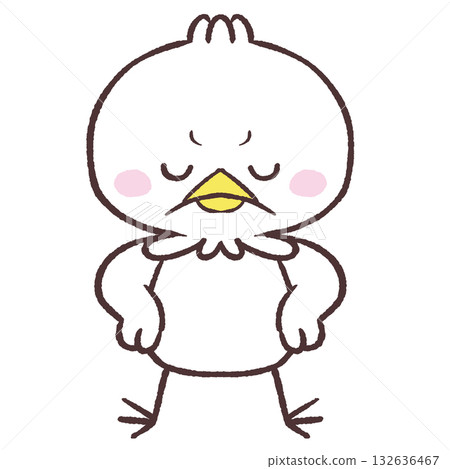 Illustration of a white bird standing in a pose of reverence Illustration of a white bird standing in a pose of reverence 132636467