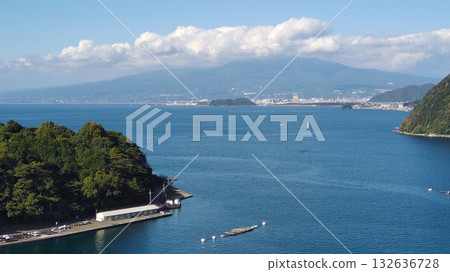 靜岡縣伊豆國長濱城，從駿河灣俯瞰富士山 132636728