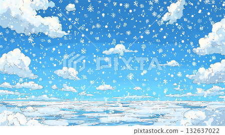 雪花飄落在藍天上 雪花飄落在藍天上 132637022