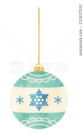 Hand-drawn watercolor illustration of ornament snowflake Hand-drawn watercolor illustration of ornament snowflake 132637032