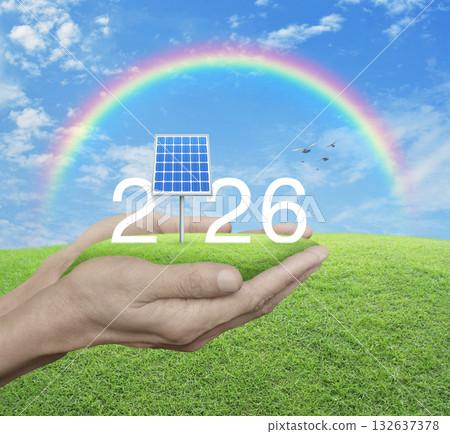 Happy new year 2026 ecological cover concept Happy new year 2026 ecological cover concept 132637378