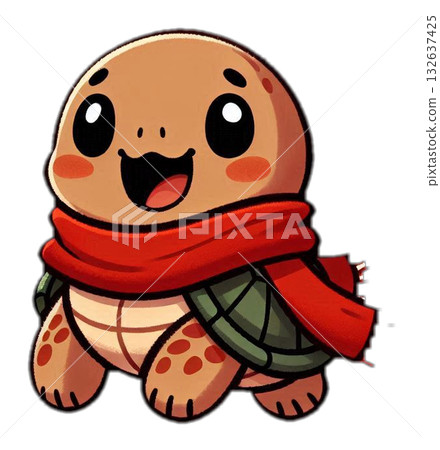 Illustration of a cute turtle Illustration of a cute turtle 132637425