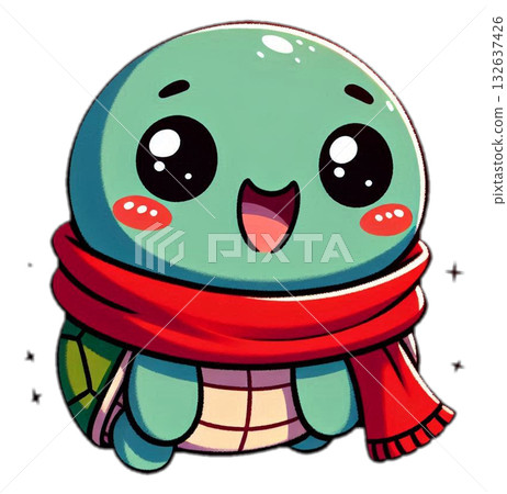 Illustration of a cute turtle Illustration of a cute turtle 132637426