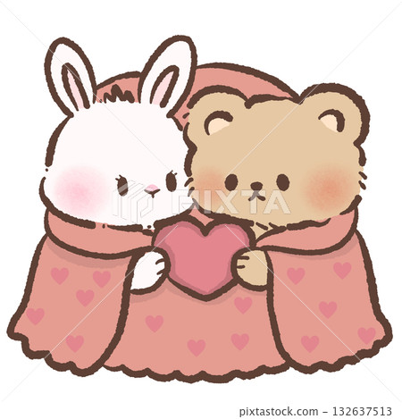 Cute Bunny and Teddy Bear Snuggling Under Heart Blanket Holding Heart Kawaii Love Couple Illustration Valentine Art for Kids Crafts Greeting Cards Printable Digital Design Cute Bunny and Teddy Bear Snuggling Under Heart Blanket Holding Heart Kawaii Love Couple Illustration Valentine Art for Kids Crafts Greeting Cards Printable Digital Design 132637513