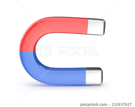 Classic Red and Blue Horseshoe Magnet 132637627
