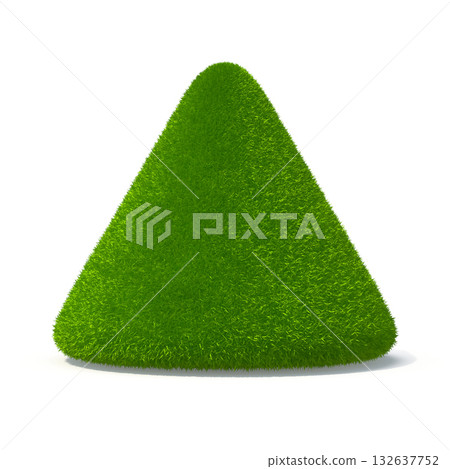 Lush Green Grassy Cone Shape 3D Render 132637752