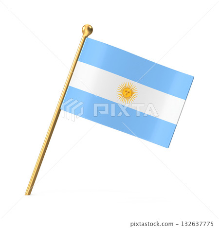 Miniature Flag of Argentina on a Golden Pole Miniature Flag of Argentina on a Golden Pole 132637775