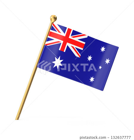Australian Flag on Golden Pole Australian Flag on Golden Pole 132637777