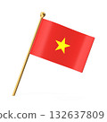 Small Vietnam Flag on Golden Stick 132637809