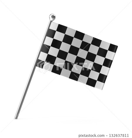 Small Checkered Flag on a Pole 132637811