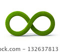 Green Grass Infinity Symbol on White 132637813