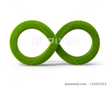 Green Grass Infinity Symbol on White Green Grass Infinity Symbol on White 132637813