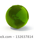 Green Earth Globe with Grassy Texture 132637814