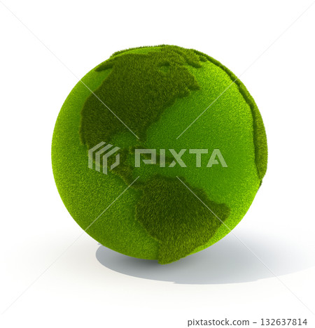 Green Earth Globe with Grassy Texture 132637814