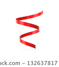 3D Elegant Red Ribbon Swirl 132637817