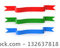 Set of Three Colorful 3D Ribbons and Banners 132637818