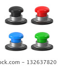 Four Realistic 3D Push Buttons in Different Colors 132637820
