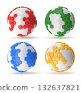 Colorful 3D Spheres with Hexagonal Structures 132637821