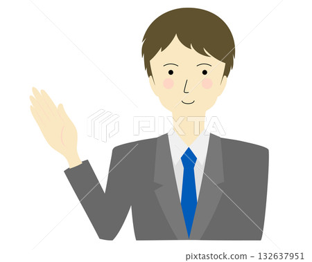 A man wearing a suit to guide A man wearing a suit to guide 132637951