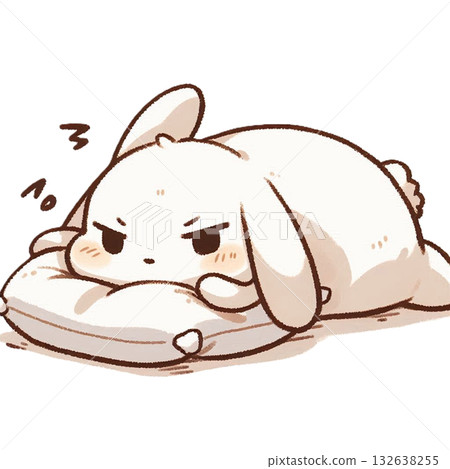 A lazy rabbit lying down 132638255